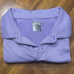 Callaway Purple Striped Polo Shirt